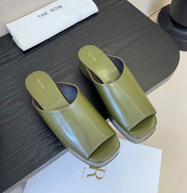 The Row Emi レザーフラットフォームサンダル