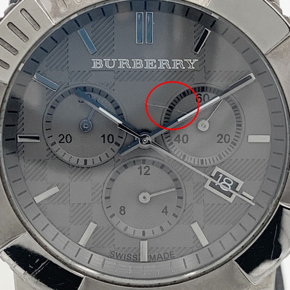 〇〇BURBERRY バーバリー クロノグラフ デイト クオーツ 腕時計 BU2305 グレー