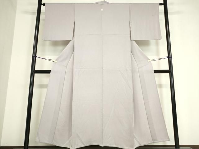 平和屋着物 上質な色無地 単衣 牡丹鼠色 正絹 DAAV5540az