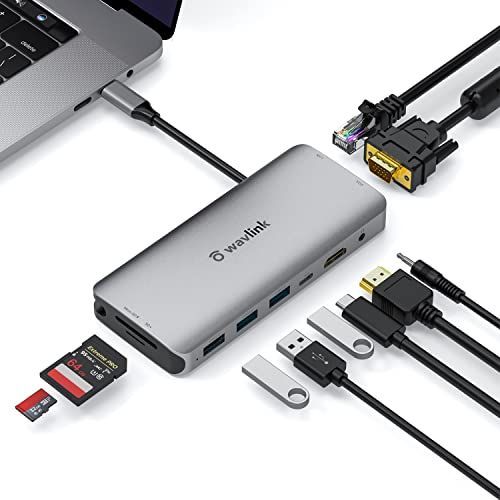 USB-C/PDに対応HDM/VGAミニドッキング WAVLINKドッキングステーション