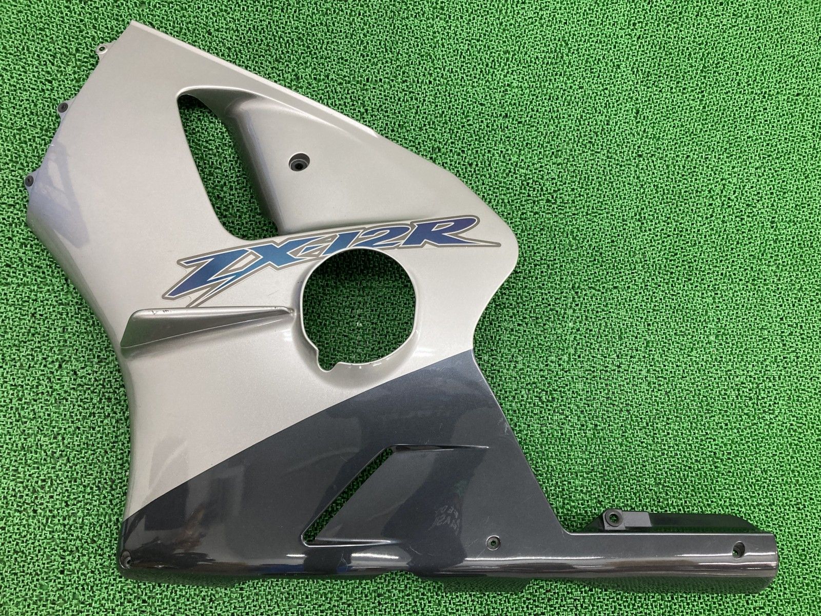 いか様 ZX-12R サイドカウル 左 銀/紺M カワサキ 純正 バイク 部品