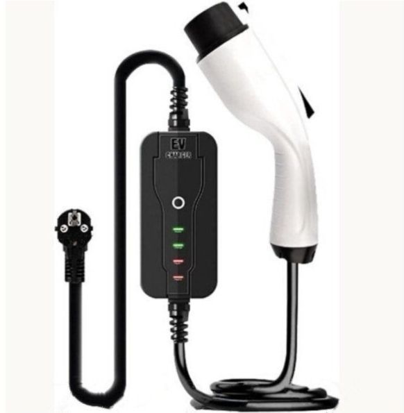 電気自動車 EV 充電器 110-240V 8A 10A 13A 16A電流調整 家庭用電動カーチャージャー 急速充電ケーブル付き White 5m 16.4ft