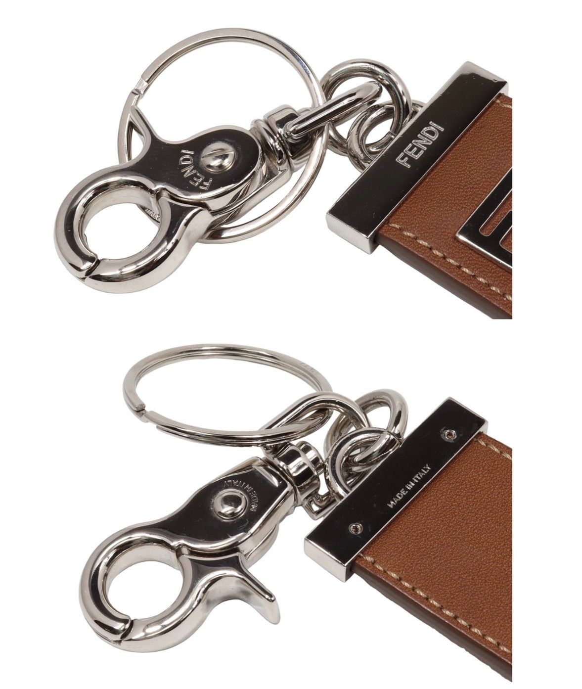Ⴤ911ꕤ FENDI フェンディ ズッカ FF 柄 キーホルダー キーリング Ⴤ911ꕤ FENDI フェンディ ズッカ FF 柄 キーホルダー