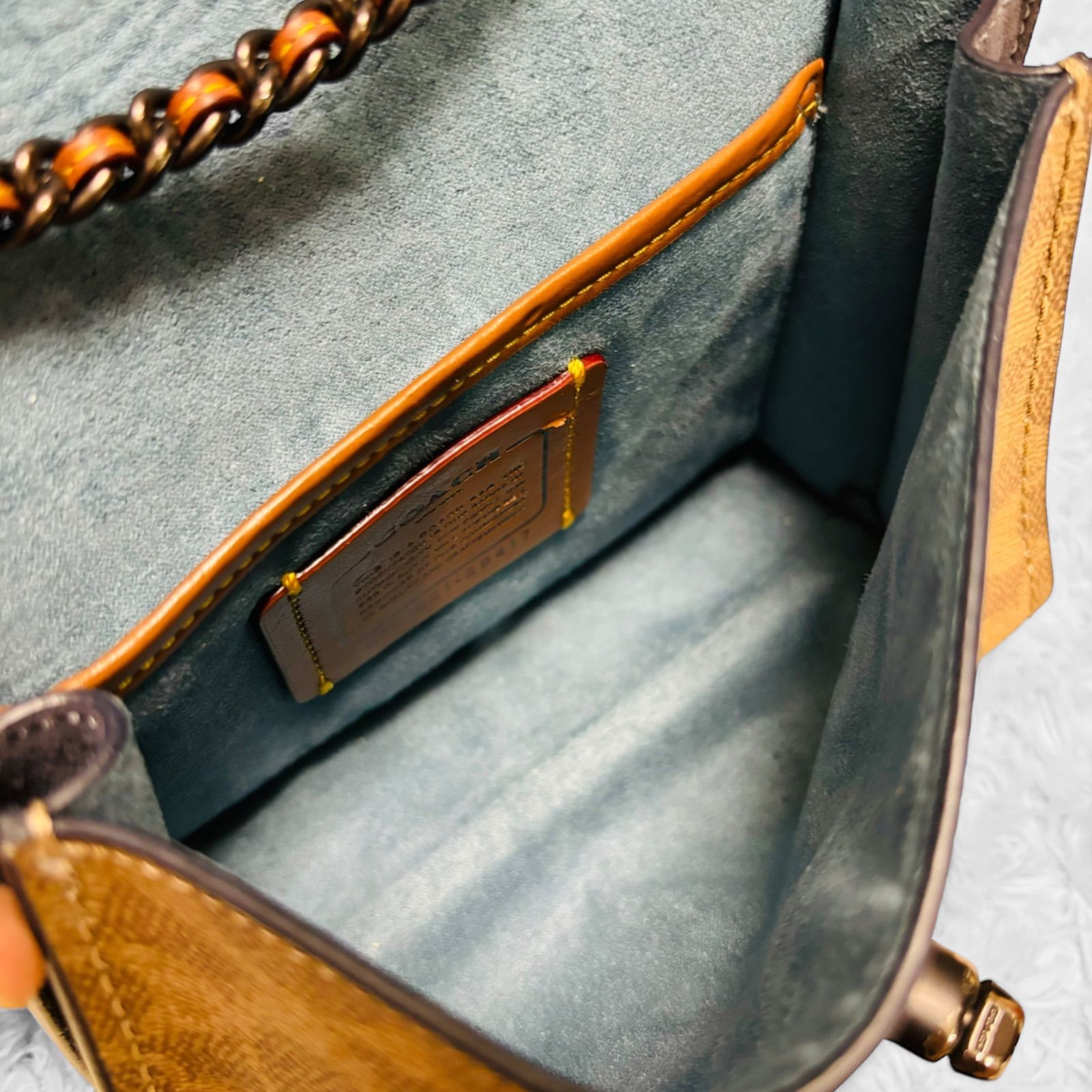美品 COACH コーチ ショルダーバッグ カラーブロック クロスボディ 