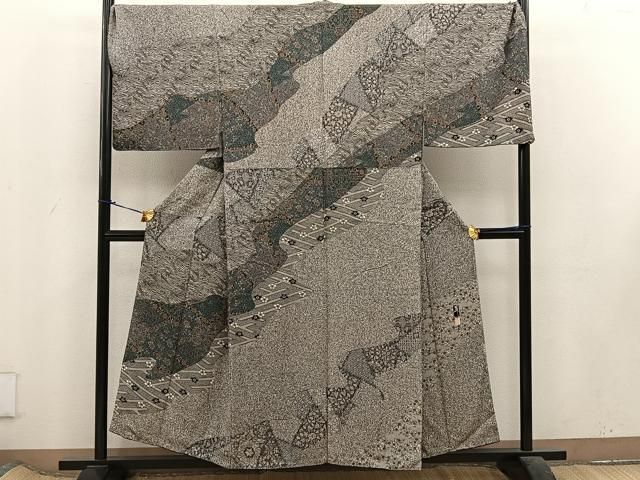 平和屋着物○東京染伝統工芸士 金田昇 江戸小紋 吉祥花文