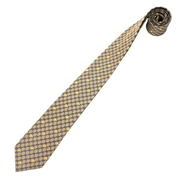 【美品】GUCCI グッチ　ネクタイ　シルク　GG柄　ベージュ 楽天市場】グッチ ネクタイ 犬 Dog GG柄 ベージュ系 シルク 美品