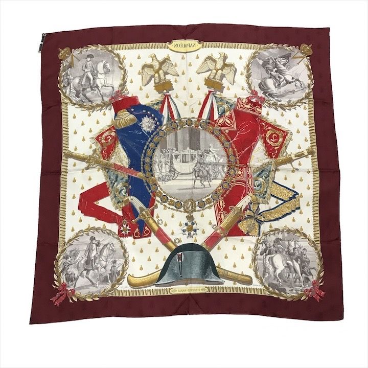 エルメス 大判 スカーフ　NAPOREON HERMES大判スカーフ/NAPOLEON 美品 HERMES エルメス 大判
