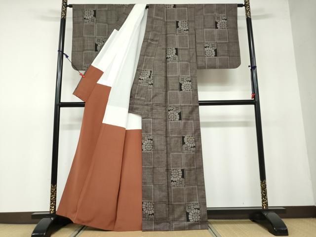 平和屋着物○本場大島紬 一元7マルキ 総絣 花蔦草文 正絹