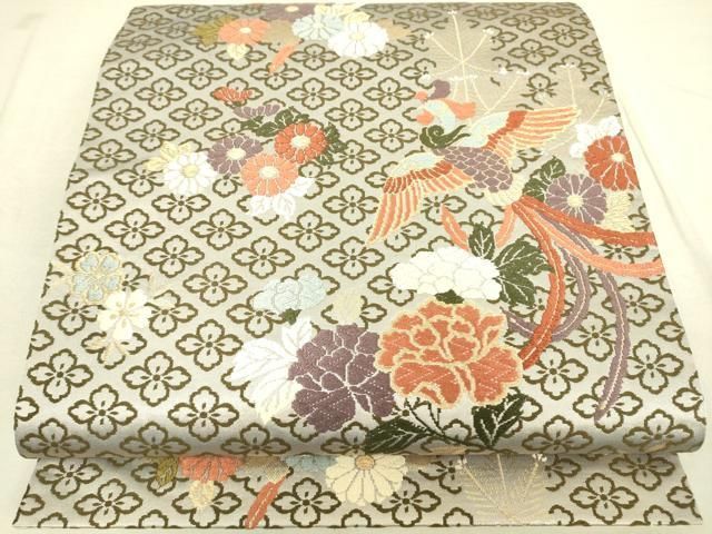 黄釉平丸盤 (未使用 新品同様) 平和屋着物◎六通柄袋帯 鬼壁錦 延祥秀宝文 金糸 正絹 逸品