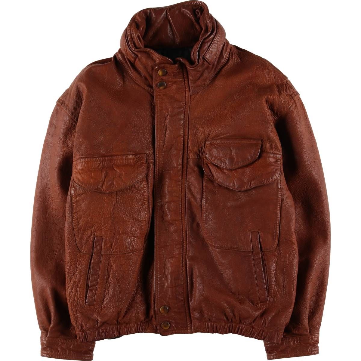 古着 90年代 ノーティカ NAUTICA 中綿入り レザーブルゾンタイプ  