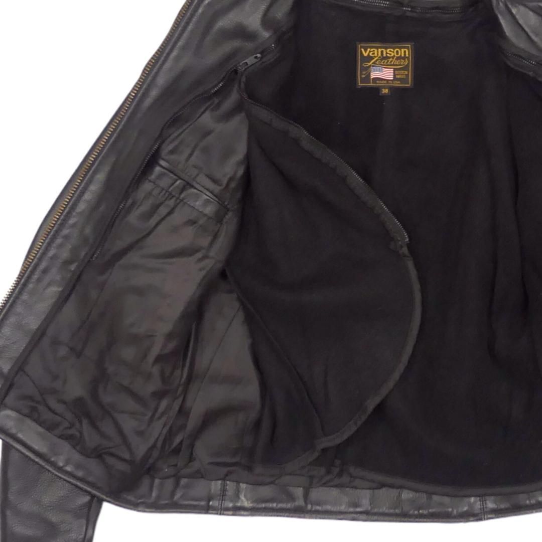 VANSON バンソン ライダース ジャケット シングル 38 黒 HH9665 VANSON - VANSON バンソン ライダース ジャケット シングル 38