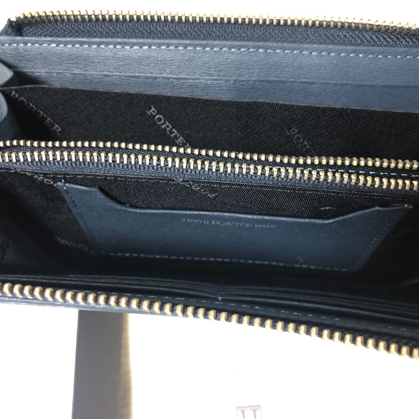 極美品 ポーター カレント 長財布 ブラック レザー L字ファスナー 多機能