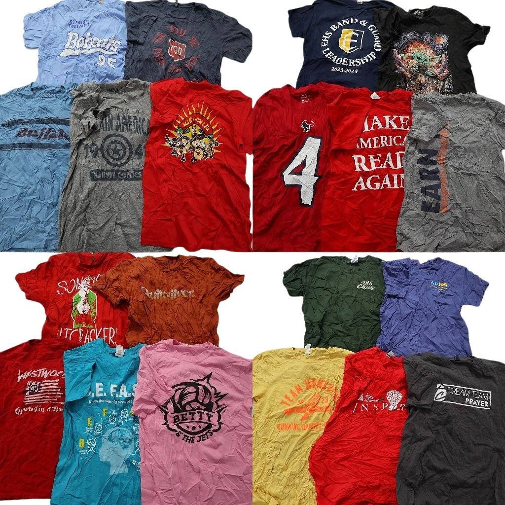 古着卸 まとめ売り カラーmix プリント 半袖Tシャツ 20枚セット