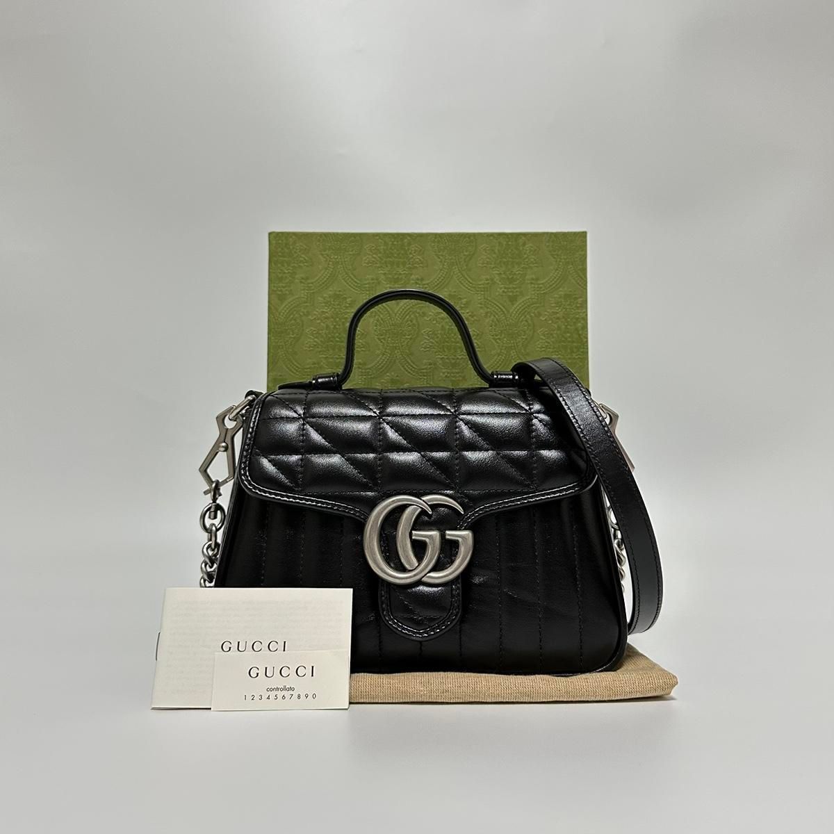 GUCCI(グッチ) GG マーモント マトラッセ トップハンドル ミニ