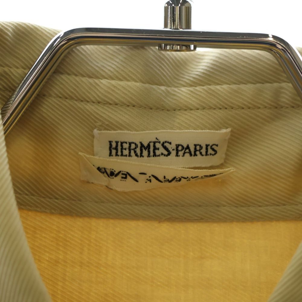 HERMES エルメス マルジェラ期 コットン レギュラーカラー 長袖シャツ ベージュ レディース HERMES (エルメス) マルジェラ期 コットン レギュラーカラー 長袖