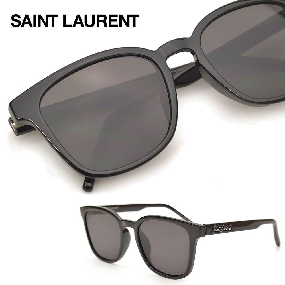 SAINT LAURENT◇サングラス/ウェリントン/プラスチック/BLK/BLK/メンズ