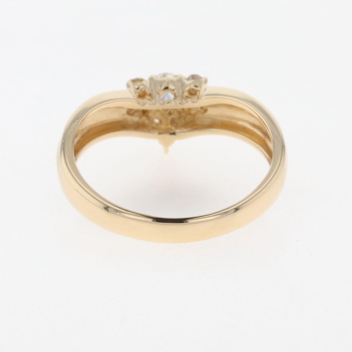 在庫一掃】 メレダイヤ デザインリング YG イエローゴールド 指輪  