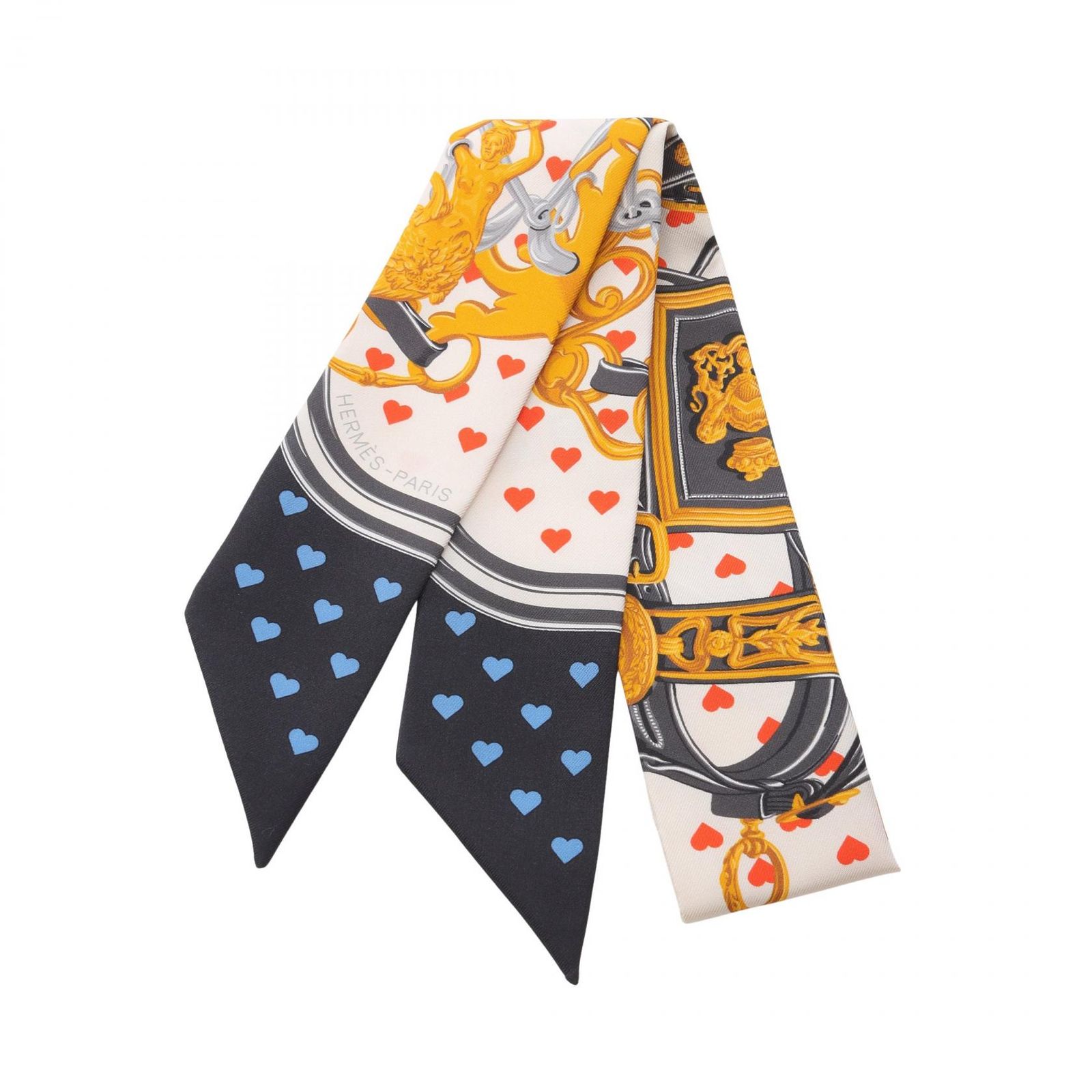 エルメス HERMES スカーフ ツイリー BRIDES de GALA LOVE ホワイト系