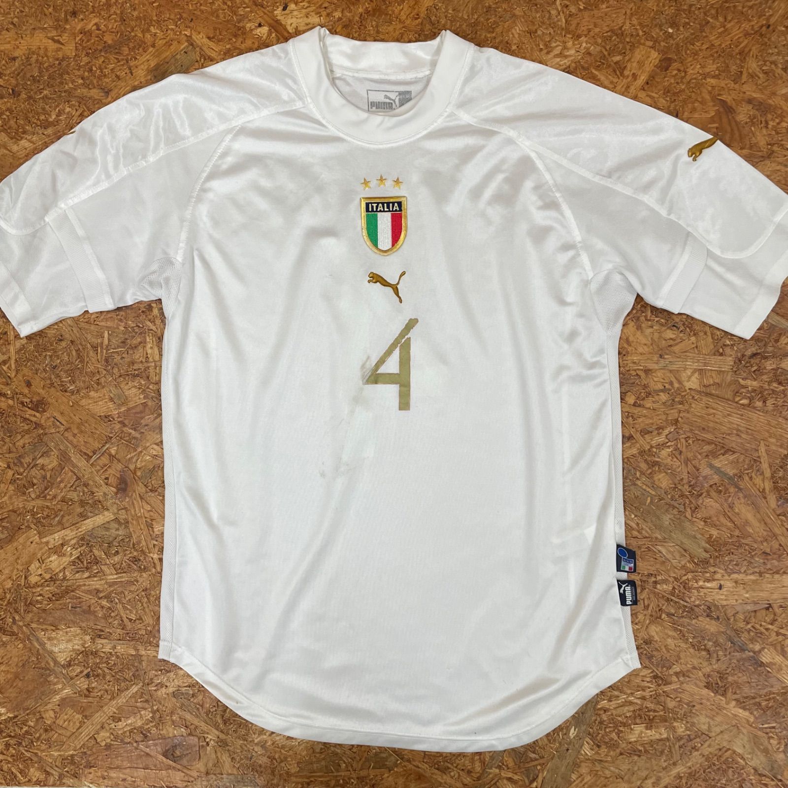PUMA 2004 イタリア代表 ユニフォーム #4 ガットゥーゾ サイズL プーマ ゲームシャツ soccer サッカー スポーツウェア ユーズド USED 古着