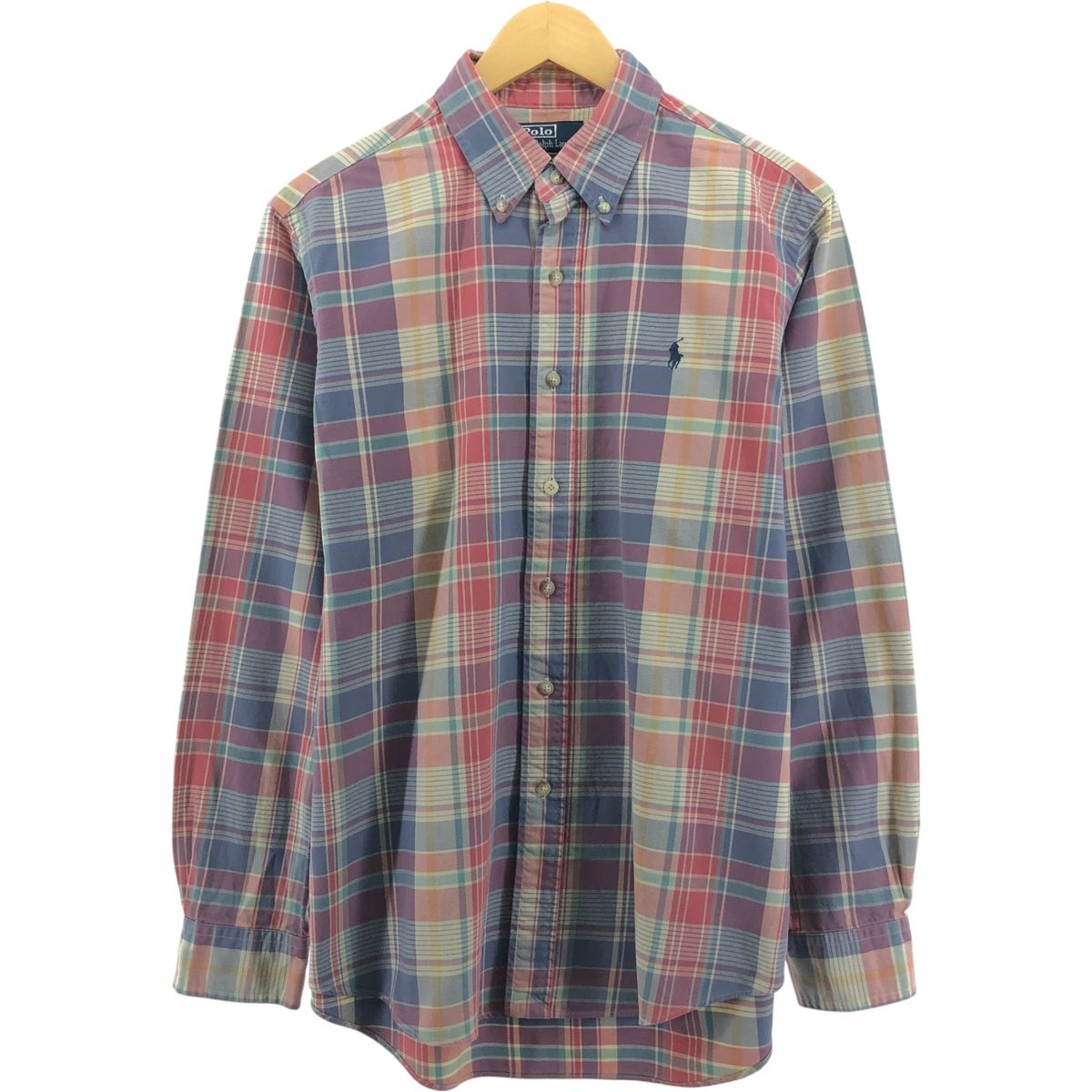 古着 ラルフローレン Ralph Lauren POLO by Ralph Lauren CUSTOM FIT 長袖 ボタンダウンチェックシャツ メンズL相当/eaa500076