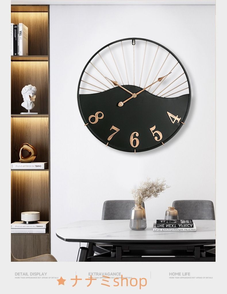 クリエイティブクラフトスタイルの鉄製壁掛け時計、壁掛けバー、文学的