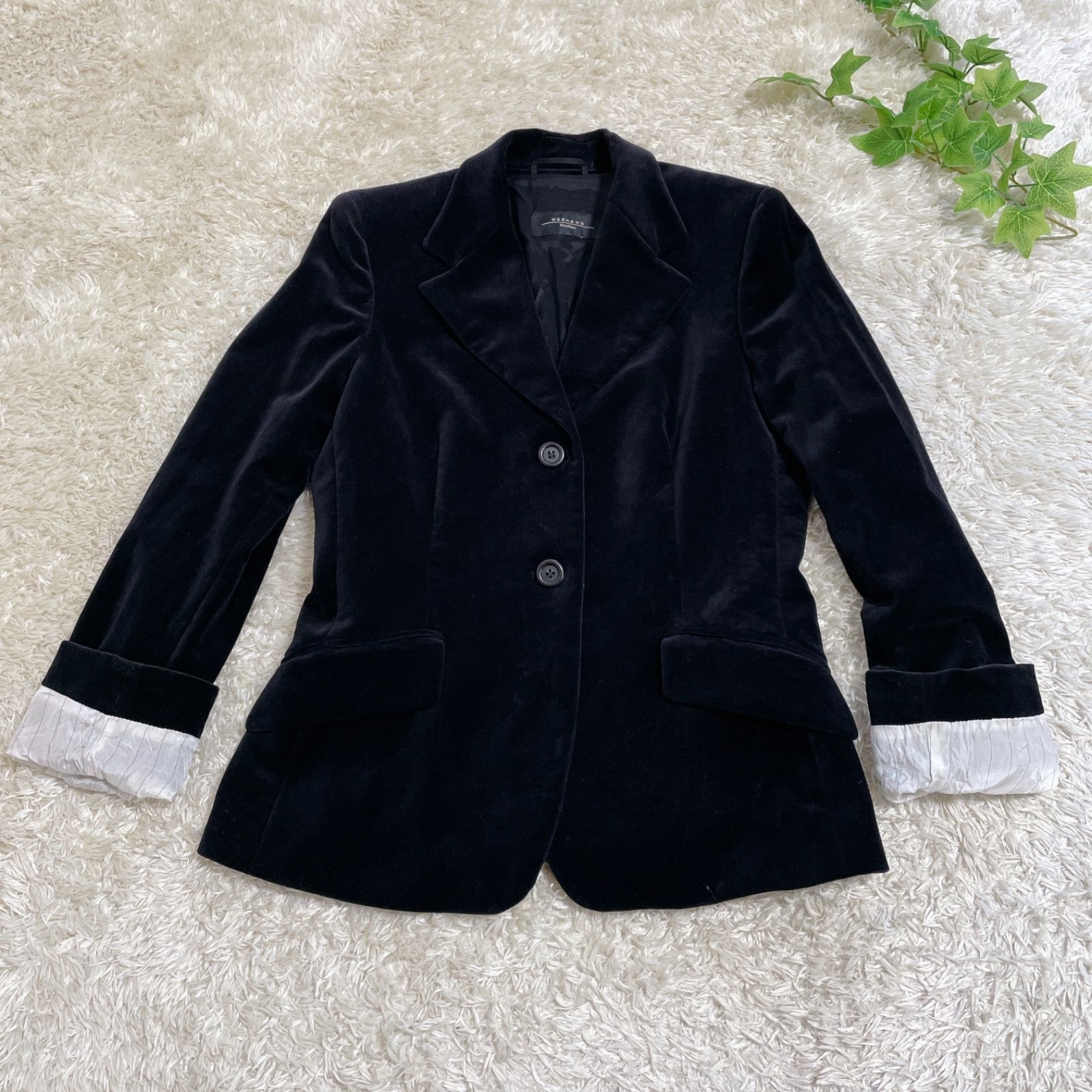 マックスマーラ 【即決】Max Mara マックスマーラ 黒 ベロア 