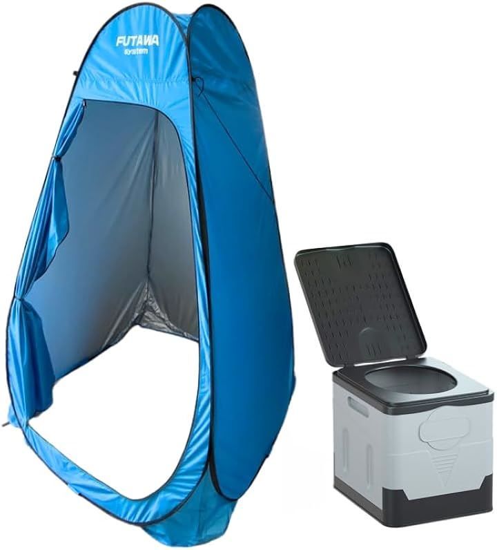 FUTAWA system 防災士監修非常用トイレセット 災害時 キャンプに ワンタッチ式 テント お着替えテント 簡易セット 簡易テント ポータブルトイレ