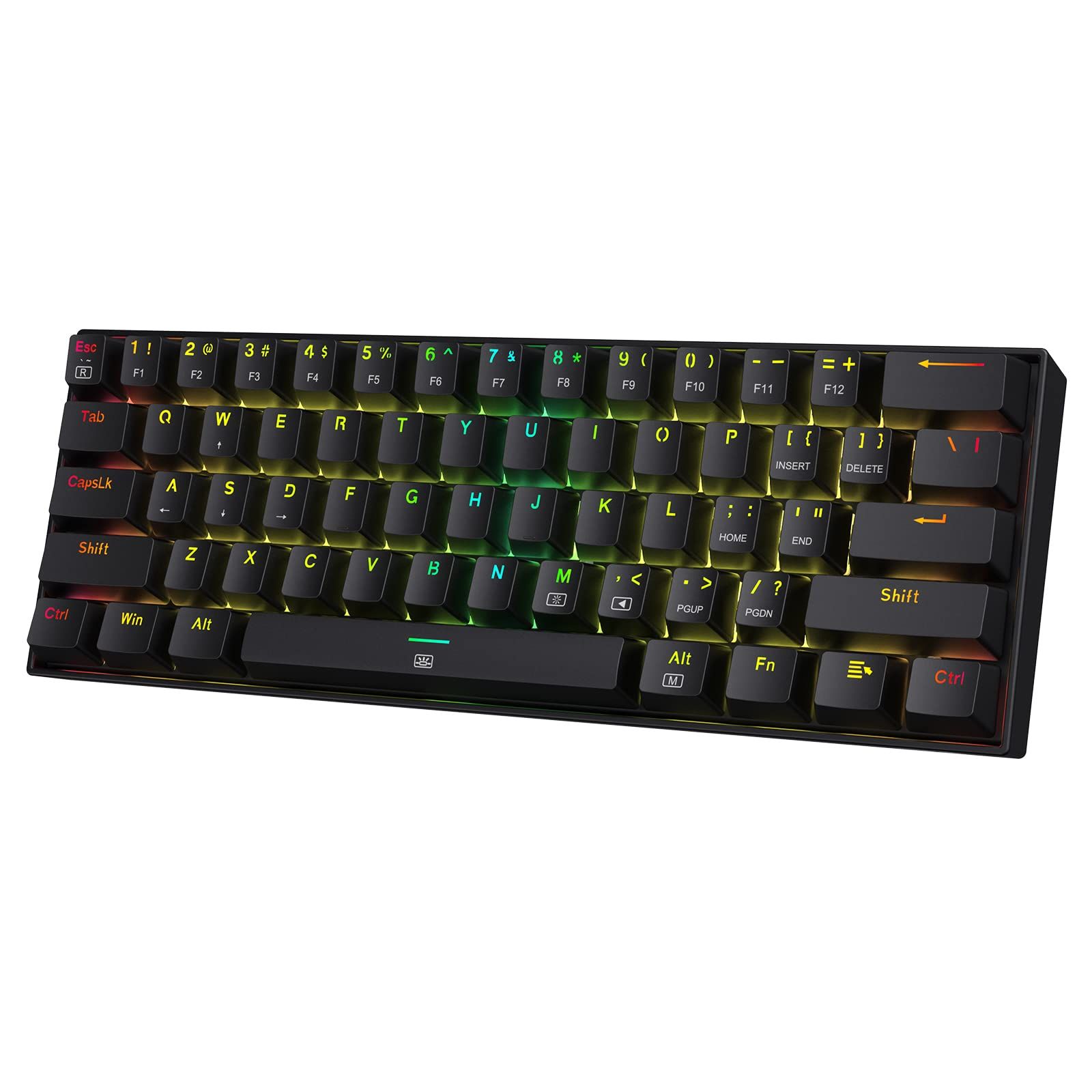 数量 Dragonborn 60%有線RGBゲーミングキーボード K630 61キーコンパクトメカニカルキーボード リニアレッドスイッチ付き Redragon プロドライバーサポート ブラック