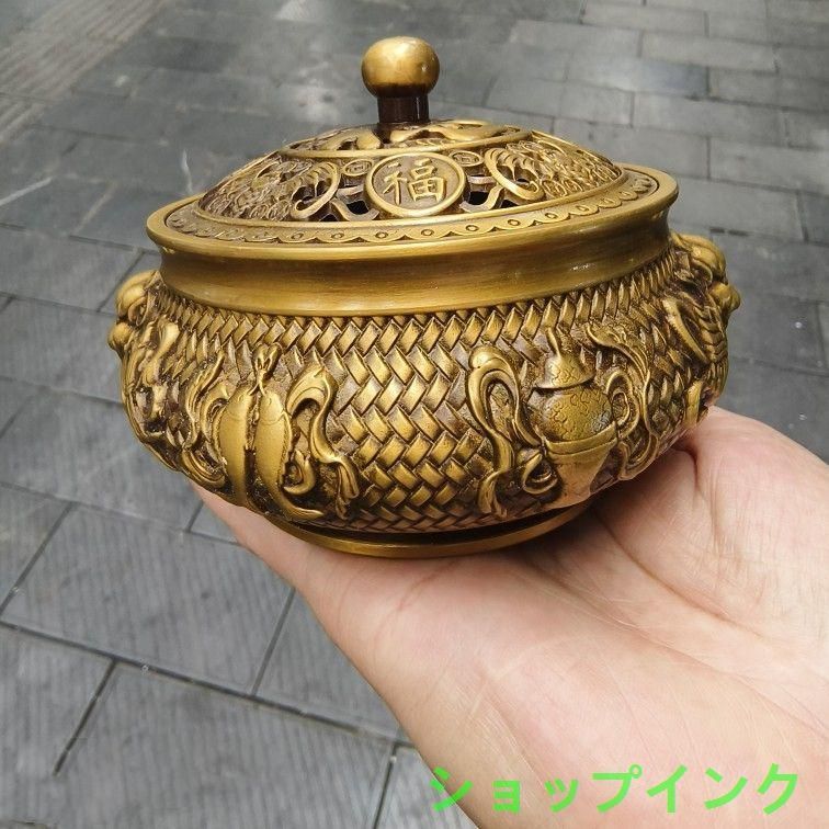 獅頭炉 五福臨門香炉 装飾品 工芸品 美術品 置物 - メルカリ