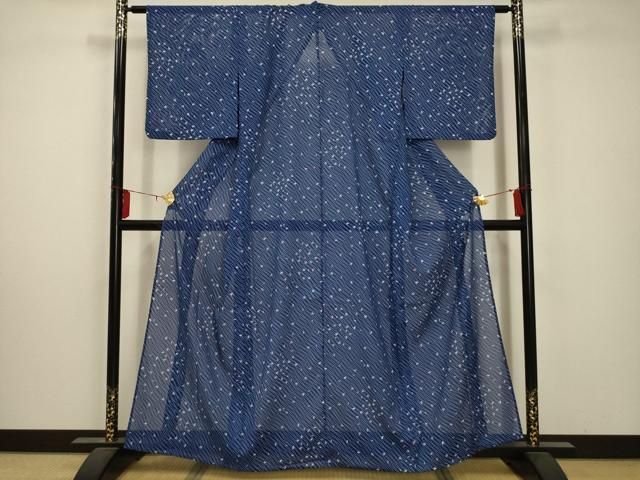 平和屋着物＊夏物 小紋 絽 流水扇面文 洗える着物 AABA5661sx