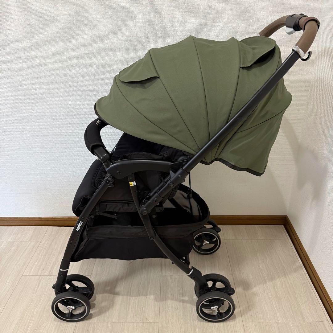 美品】Aprica アップリカ ラクーナクッション AE ベビーカー グリーン