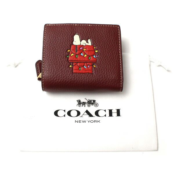 COACH コーチ PEANUTSコラボ スナップ ウォレット・スヌーピー ライツ