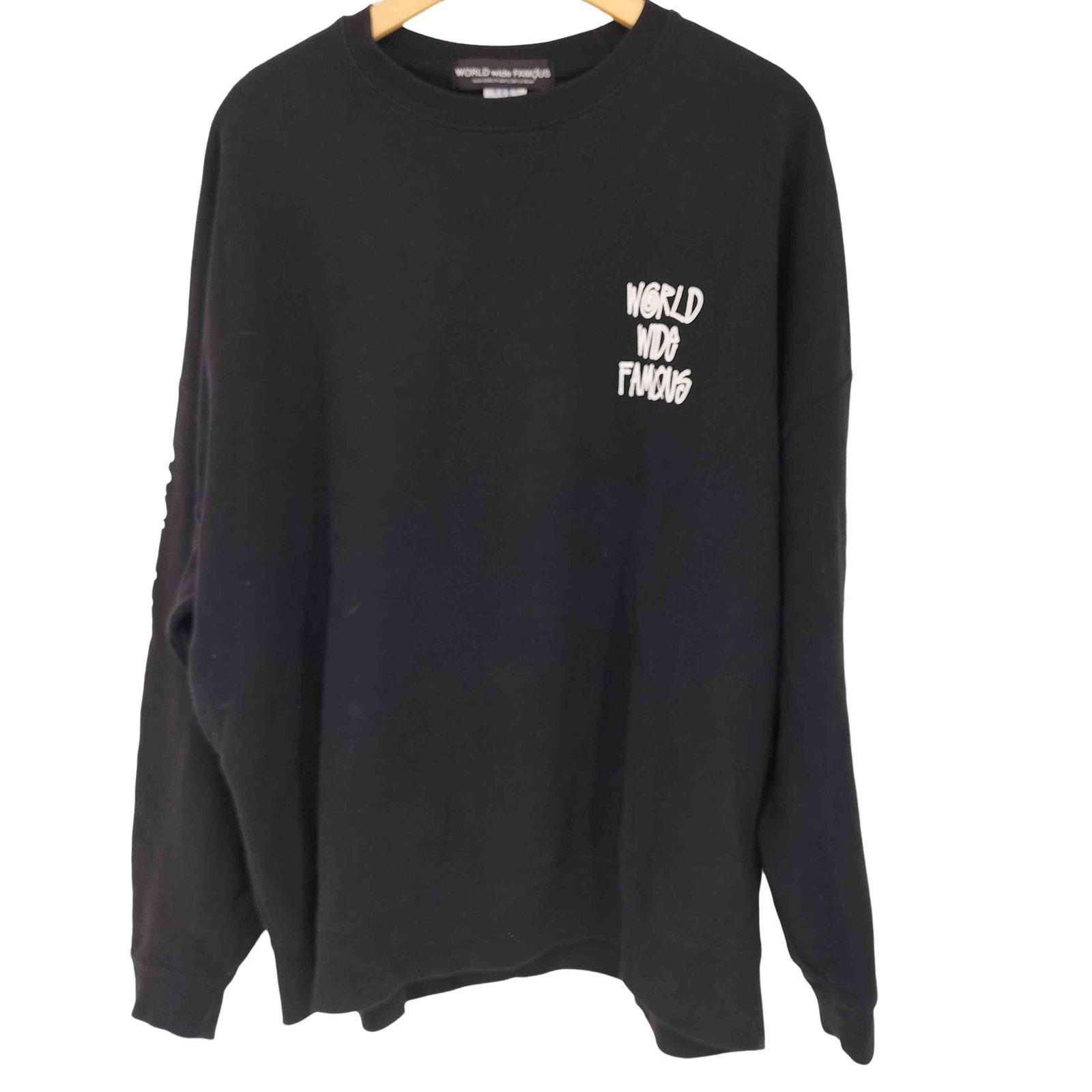 希少　WWF WORLD WIDE FAMOUS カニエ夫妻　スウェット ワールドワイドフェイマス WORLD WIDE FAMOUS 袖ロゴプリント