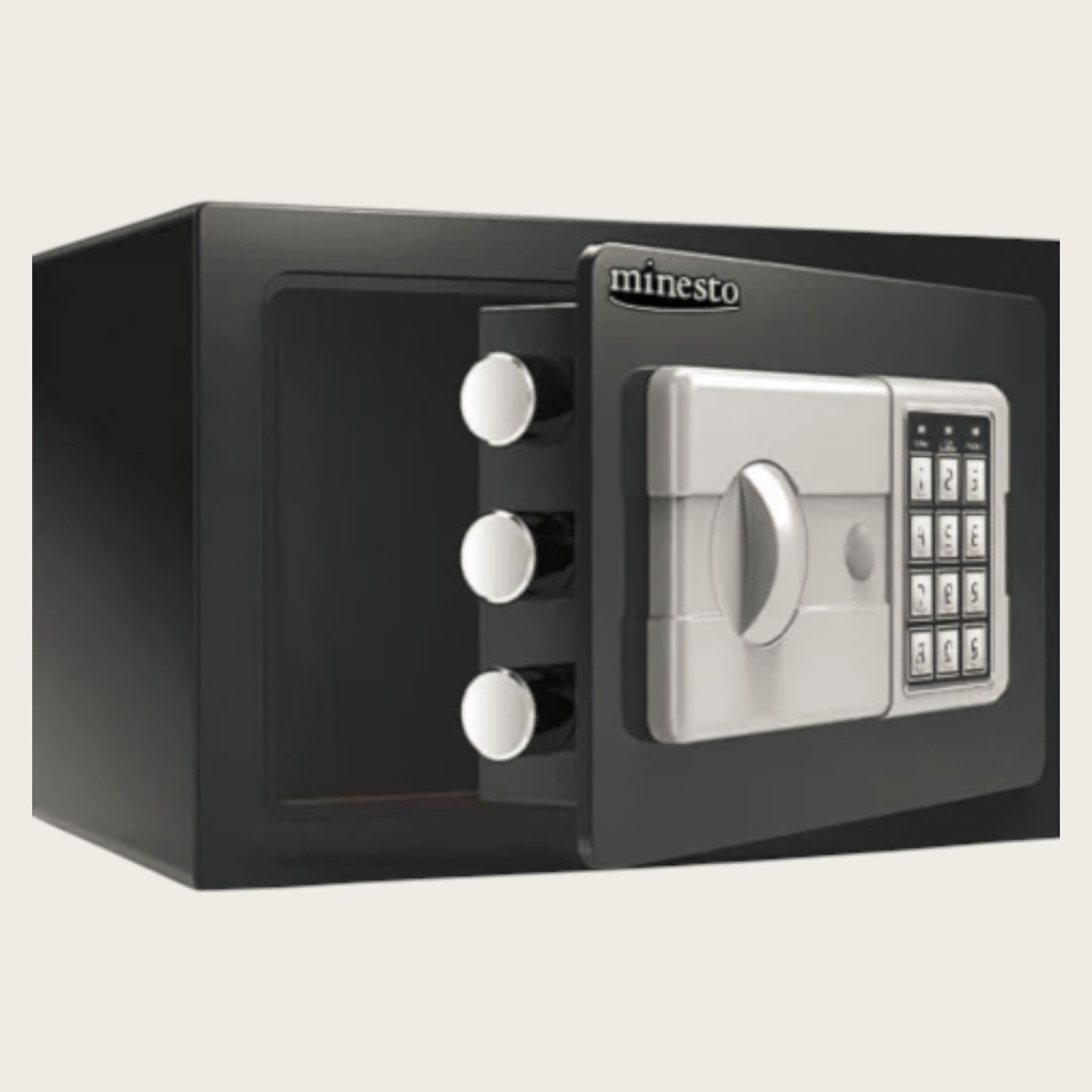 674 小型 デジタル金庫 12L ブラック 自宅 家庭用 会社 事務所 防犯 セキュリティ 固定可能