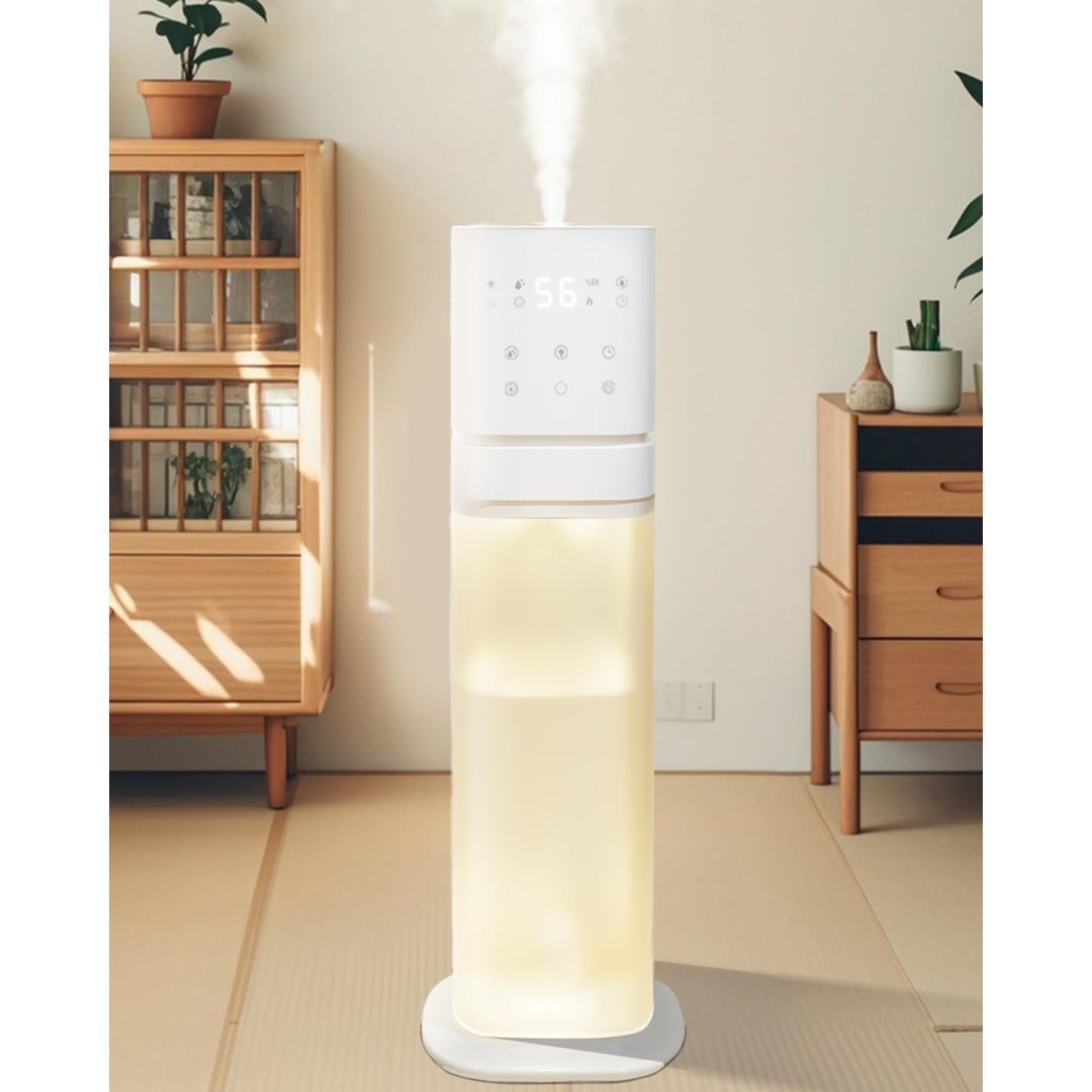 KEECOON 加湿器 大容量 8L 超音波式 業務用 透明タンク タワー型 業務用加湿器 上から給水 アロマ 切れタイマー リモコン 三段階噴霧量 連続48時間 自動湿度調整 睡眠モード 静音 省エネ 水漏れなし お手入れ簡単 リモコン付き 空焚き防止