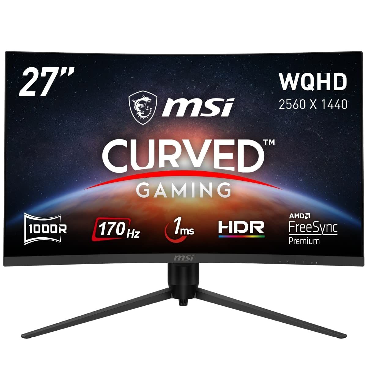 MSI 湾曲ゲーミングモニター G271CQP E2 27インチ/WQHD/VAパネル/170Hz 