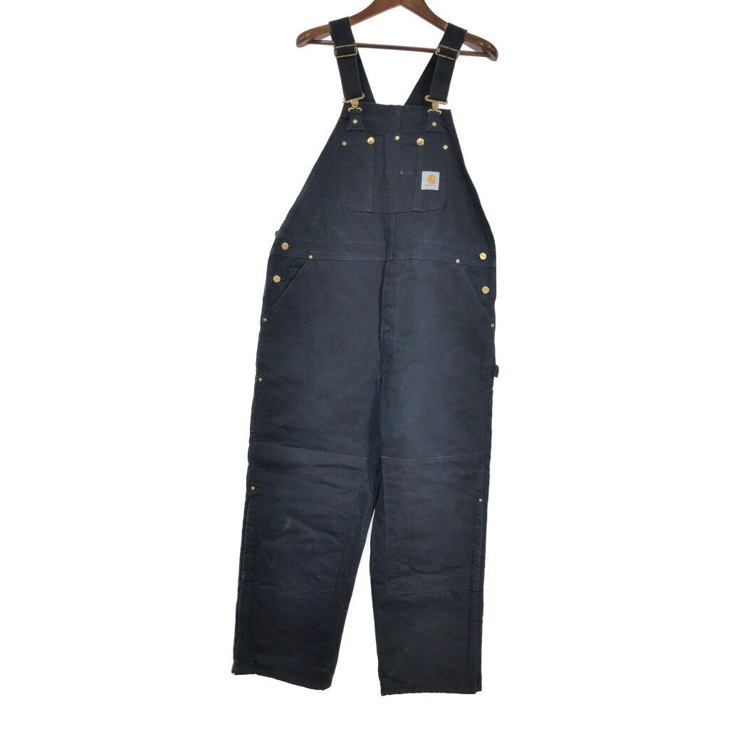 Carhartt カーハート ダック ダブルニー ビブオーバーオール 大きいサイズ ブラック メンズ W40 L29相当 古着 R8134