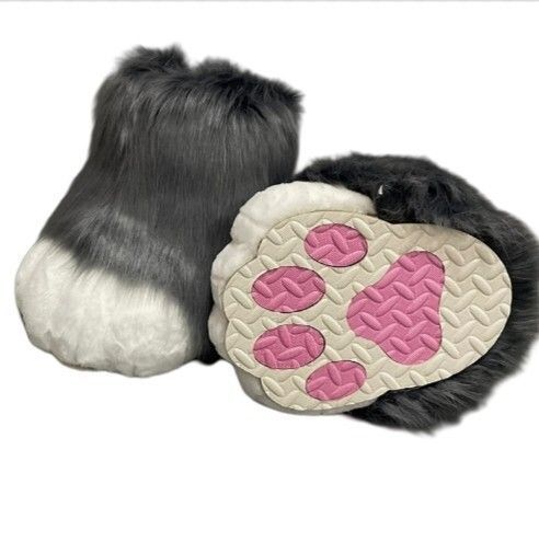 着ぐるみ ケモノ足 ダークグレー Lサイズ 24.5~27CM ケモノ脚 ファースーツ ケモノ fursuit ぬいぐるみ コスプレ コスチューム kigurumi