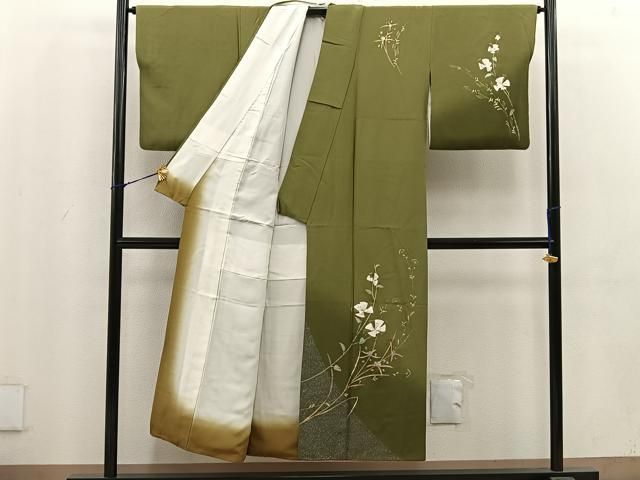 平和屋着物○紬 訪問着 遠山文 正絹 逸品 AAAU0025np