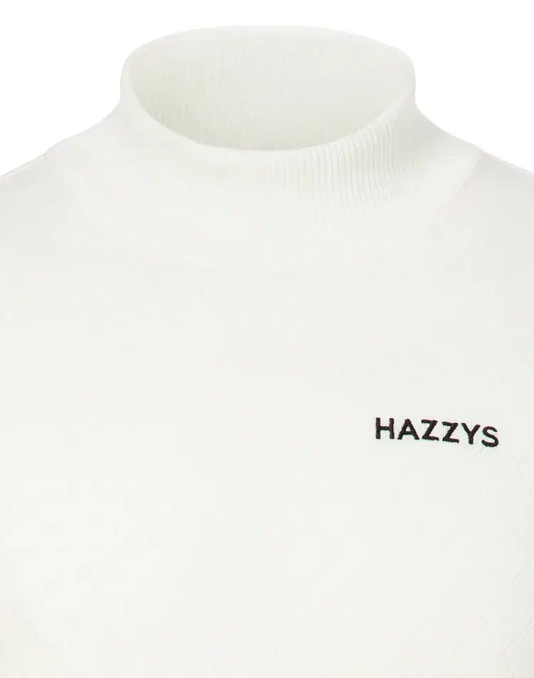 ヘッジゴルフ メンズ 白 パターン ウール混 ニット セーター 110