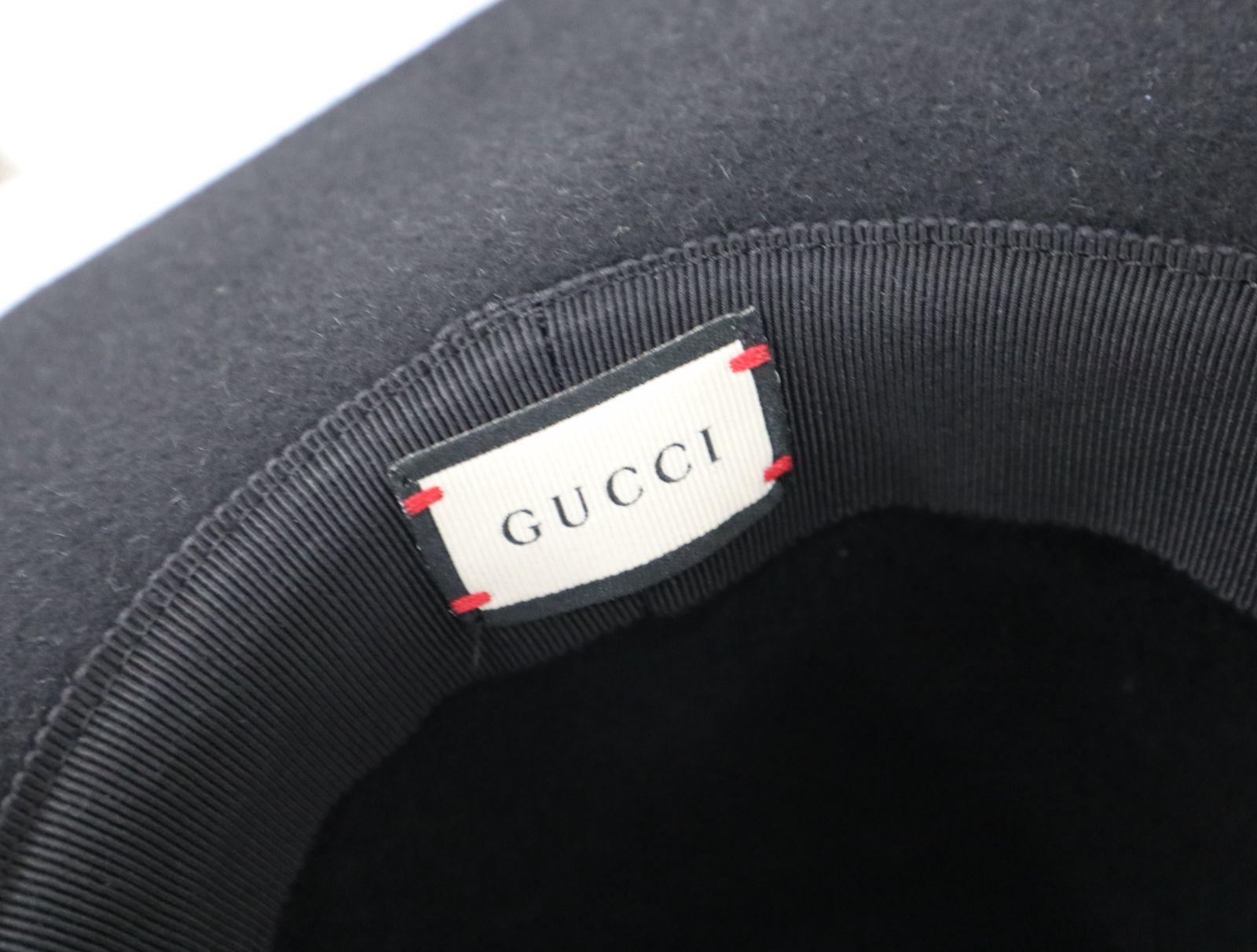 正規品グッチGUCCIフェルトハットブラック56美品つば広帽子ワイドブリムハット GUCCI - グッチ GUCCI ハットの通販 by KOMEHYO ONLINE ラクマ店