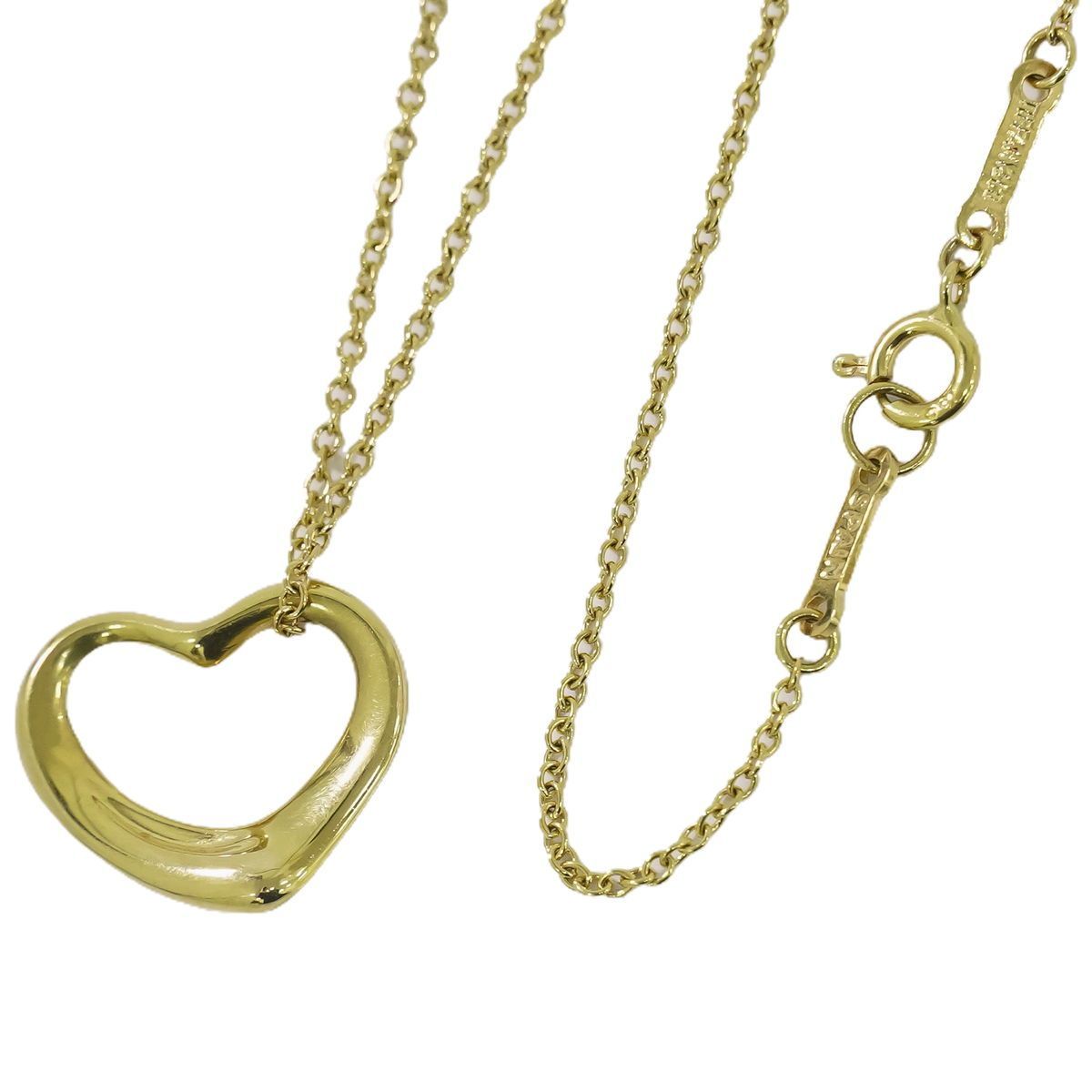 本物 ティファニー TIFFANY＆Co. オープンハート 750 YG ネックレス