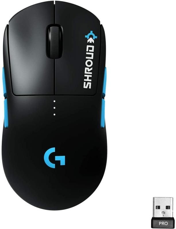 Logitech G ゲーミングマウス GPRO HERO SHROUD シュラウド EDITION ワイヤレス FPS向け 80g 軽量 左右対称 HEROセンサー POWERPLAY無線充電対応