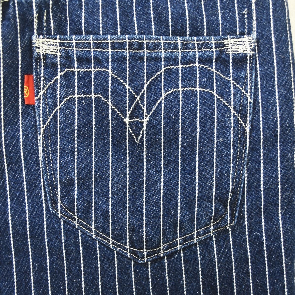 【美品】 リーバイス レッド Levi's RED デニム パンツ W26 x L29 ストライプ柄 インディゴ レディース ♪