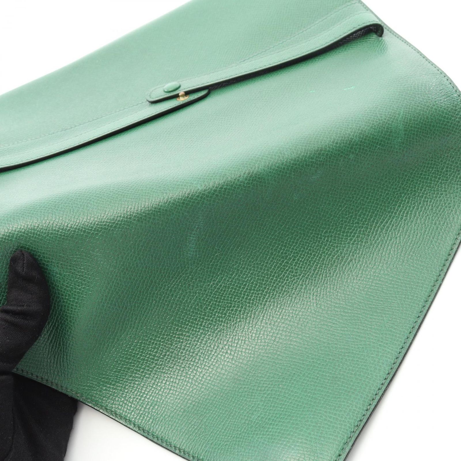 エルメス HERMES セカンドバッグ クラッチバッグ グリーン レザー