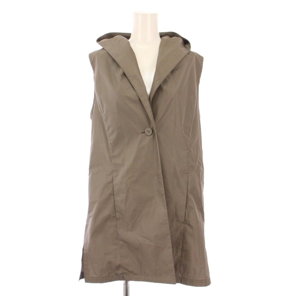 レリアン Leilian ベスト シングル フード 無地 ワン 9 グレー BB