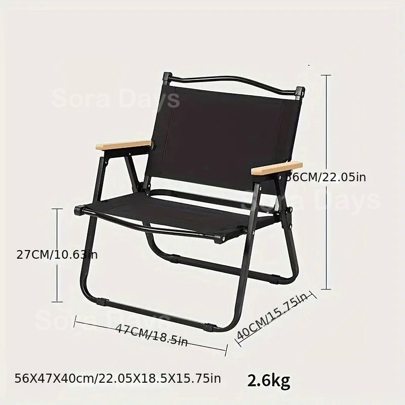 ガーデンチェア 折りたたみ椅子 アウトドア用 オックスフォード生地 背もたれ付き シンプル おしゃれ ナチュラル インテリア 北欧 庭 屋外 キャンプ 釣り ピクニック 軽量 持ち運び 肘掛け付き ブラック カーキ 47×40×56cm STEELWINDOWSANDDOORS_COM