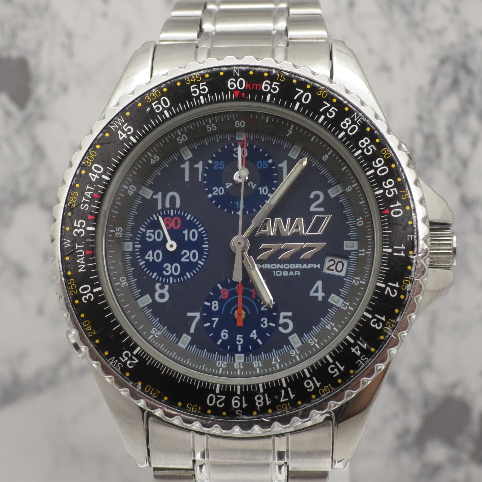 新品電池】ANA コラボ ボーイング 777 セイコー クロノグラフ メンズ