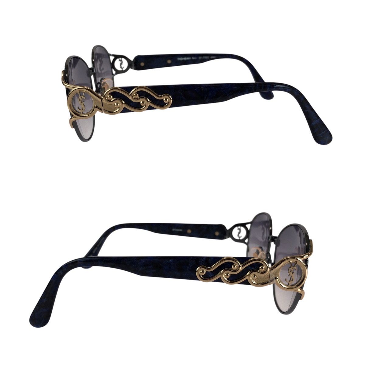 美品 YVES SAINT LAURENT イヴ サンローラン ヴィンテージ YSL ブラック 黒 ゴールド金具 プラスチック 31-7705 サングラス ボストン レディース 410229 【中古】 SAINT LAURENT - 美品 YVES SAINT LAURENT イヴ サンローラン