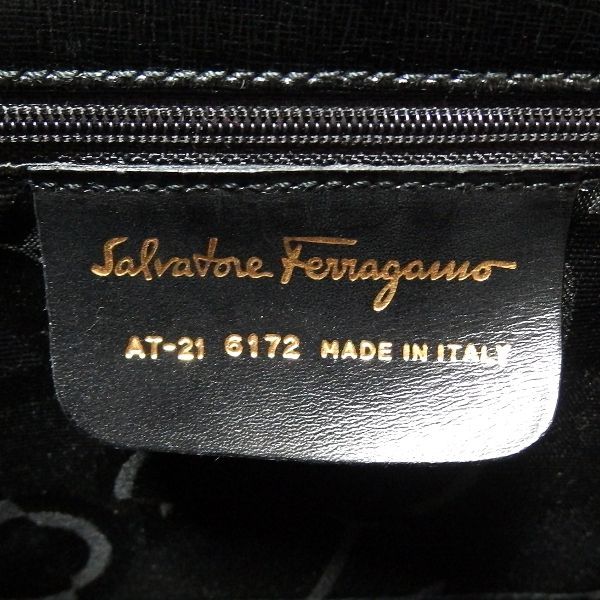 良品☆Salvatore Ferragamo ターンロック ガンチーニ ロゴ レザー 2Way 